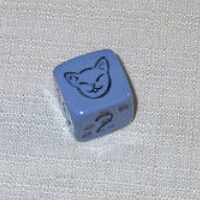 陶製キューブ（猫）青